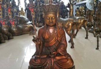 坐式地藏菩萨铜雕-铜雕地藏菩萨