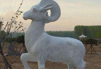 石雕山羊公园动物雕塑-公园山羊石雕