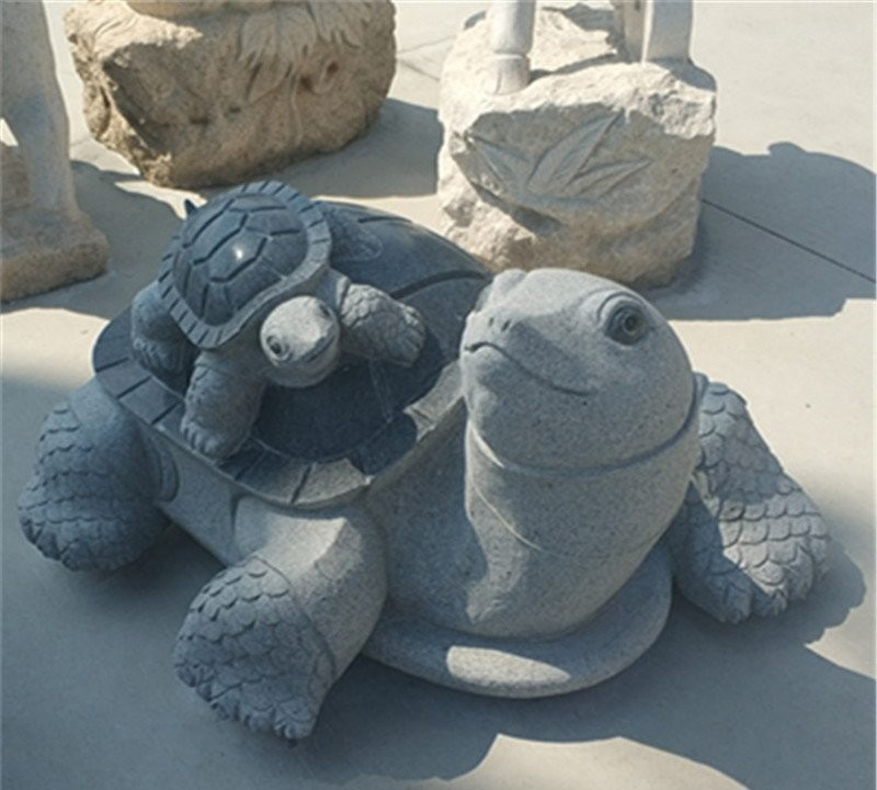 小区母子乌龟石雕-母子乌龟石雕高清图片