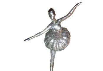 不锈钢跳芭蕾舞女孩雕塑-镜面不锈钢芭蕾舞人物