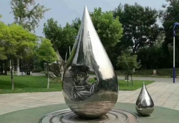 不锈钢镜面水滴雕塑-公园小区不锈钢镜面水滴
