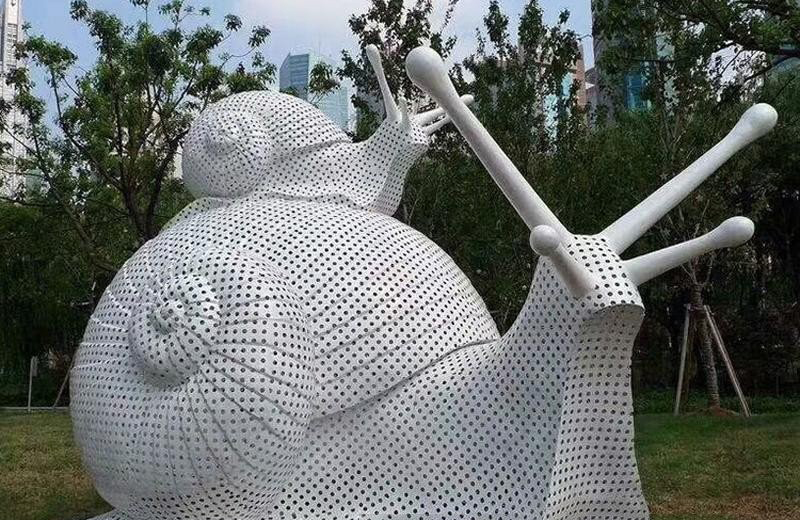 不锈钢编织抽象蜗牛雕塑-不锈钢公园抽象编织蜗牛雕塑高清图片