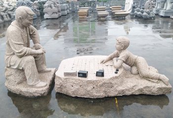 石雕公园下象棋人物-公园下象棋的人物石雕