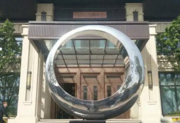 不锈钢镜面圆环雕塑-不锈钢公园镜面圆环雕塑