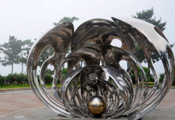 不锈钢公园珍珠贝壳雕塑-不锈钢珍珠贝壳雕塑