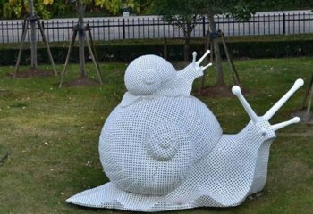 不锈钢公园镂空母子蜗牛-不锈钢母子蜗牛雕塑