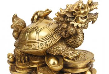 铜雕招财龙龟-铜雕龙龟招财神兽雕塑