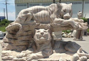 石雕老虎公园动物雕塑-公园老虎石雕