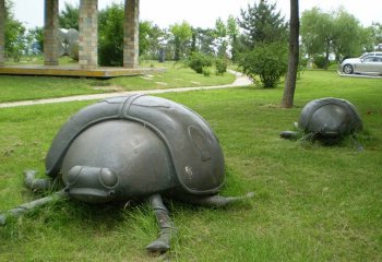 铜雕七星瓢虫公园动物雕塑-七星瓢虫铜雕公园小区动物雕塑