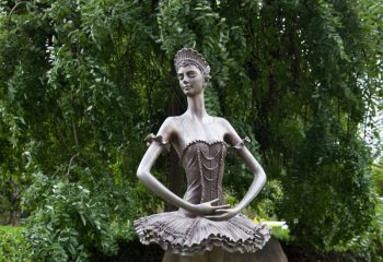 铜雕跳芭蕾舞的女孩-跳芭蕾舞的西方人物铜雕