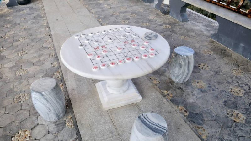公园石雕象棋盘圆桌凳-石雕象棋盘圆桌凳高清图片