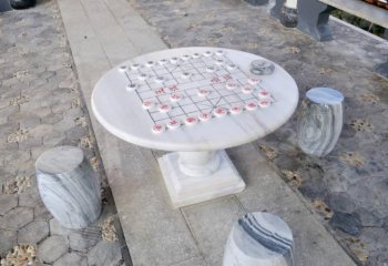公园石雕象棋盘圆桌凳-石雕象棋盘圆桌凳