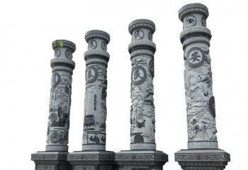 国泰民安文化柱石雕-国泰民安浮雕石雕文化柱