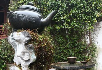 公园流水茶壶铜雕-流水茶壶铜雕