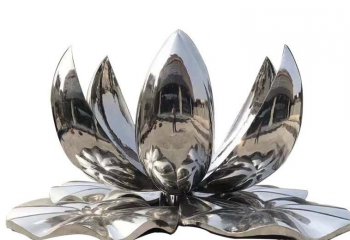 不锈钢公园镜面莲花雕塑-不锈钢镜面莲花雕塑