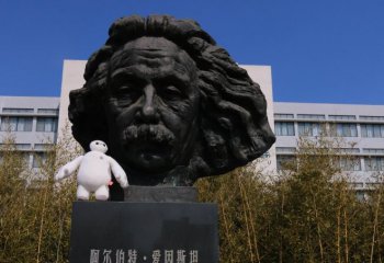 爱因斯坦头像铜雕-校园铜雕爱因斯坦头像