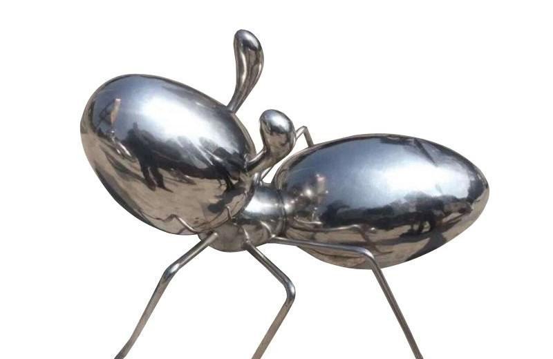 不锈钢抽象镜面蚂蚁雕塑-公园不锈钢蚂蚁雕塑高清图片