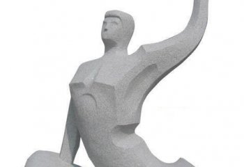 石雕抽象游泳人物-公园抽象游泳人物石雕
