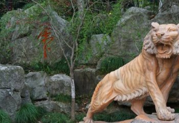石雕老虎公园动物-石雕老虎动物雕塑