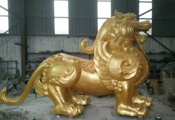 黄铜貔貅雕塑-小区商场貔貅铜雕