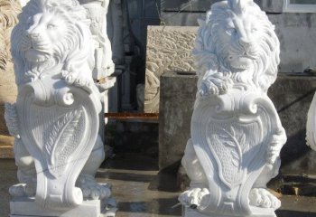 欧式盾牌狮子石雕-欧式盾牌狮子石雕