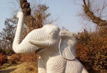 公园动物大象石雕-公园大象动物石雕