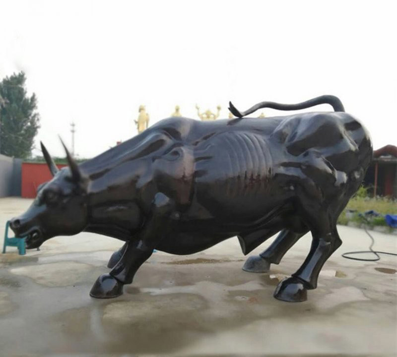 牛的铜雕像-城市广场企业铜雕牛高清图片