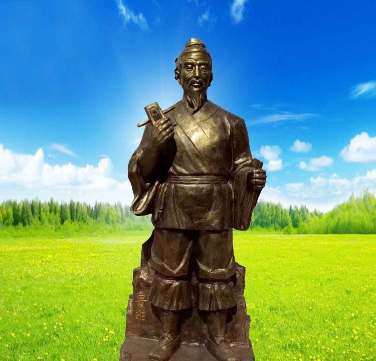 站着的鲁班铜雕像-鲁班站像铜雕高清图片
