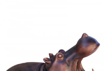 铜雕张嘴河马-河马雕塑公园动物铜雕