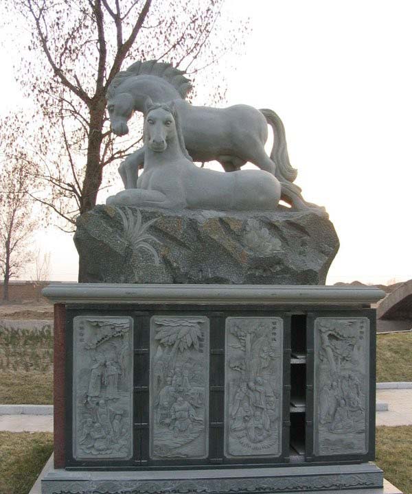 石雕十二生肖马-石雕马十二生肖动物雕塑高清图片
