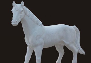 石雕马动物雕塑-汉白玉马动物石雕
