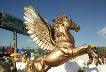 公园动物铜雕飞马-飞马铜雕塑