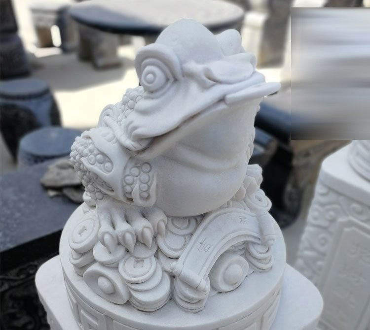 吉祥如意招财金蟾石雕-汉白玉招财金蟾石雕 吉祥如意招财金蟾石雕-汉白玉招财金蟾石雕高清图片