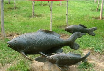 鲤鱼铜雕-铜雕鲤鱼青铜动物雕塑