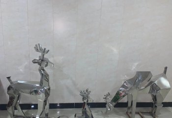 不锈钢切面鹿雕塑-不锈钢切面鹿雕塑