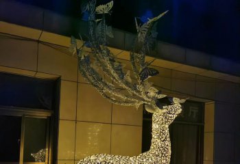 不锈钢发光镂空鹿雕塑-不锈钢发光镂空鹿雕塑
