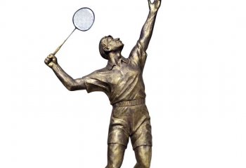 打羽毛球人物铜雕-打羽毛球人物铜雕
