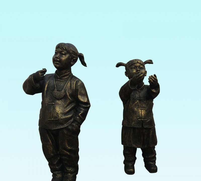 儿童人物铜雕-儿童人物铜雕，看书儿童铜雕高清图片
