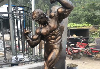 铜雕健身人物-铜雕健身人物，健身抽象人物铜雕