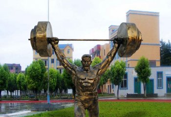举重人物铜雕-举重人物铜雕，运动员举重铜雕