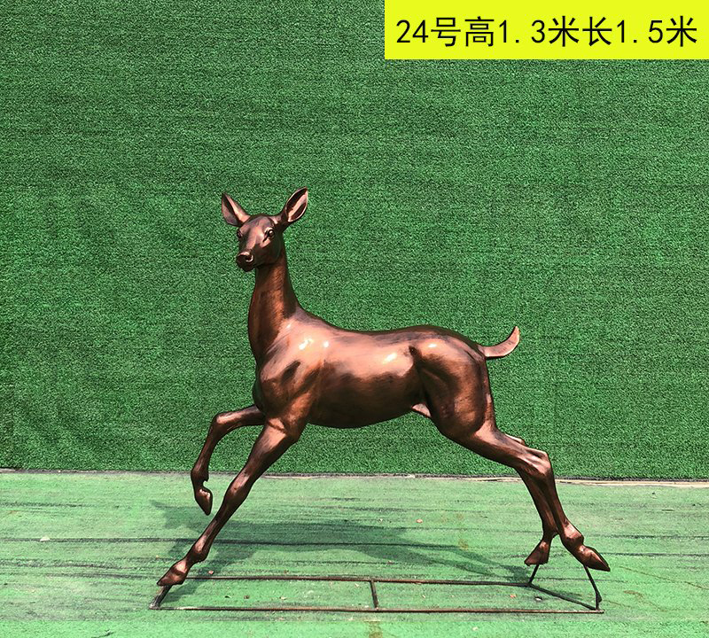 红铜鹿动物雕塑-红铜鹿动物雕塑，红铜动物鹿雕塑高清图片