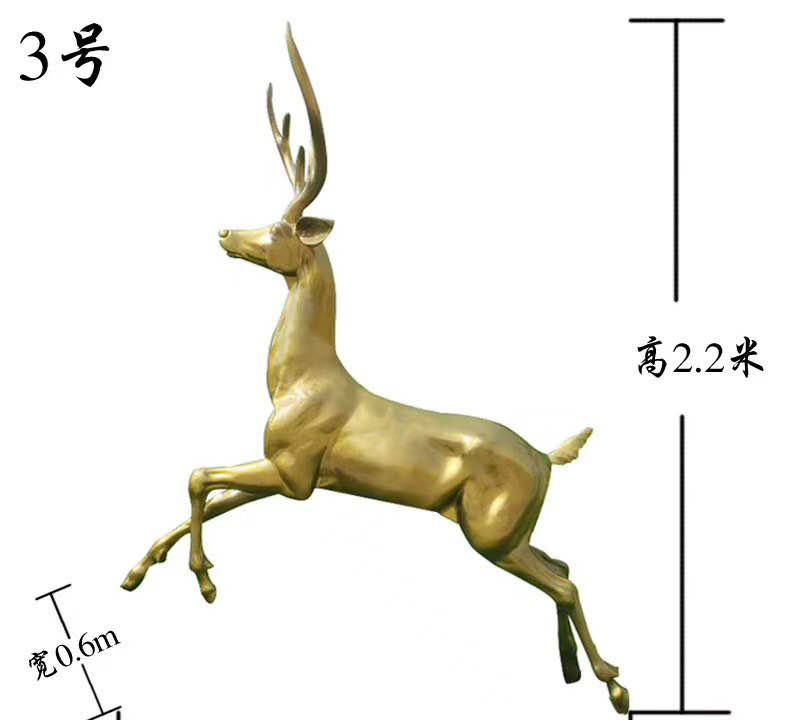 铜雕跃鹿-铜雕跃鹿，动物跃鹿铜雕高清图片