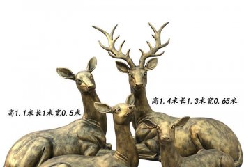 鹿群铜雕-鹿群铜雕，铜雕动物鹿群雕塑