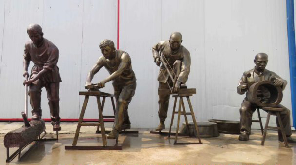 木匠人物铜雕-木匠人物铜雕，铜雕木匠人物雕塑高清图片