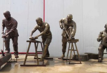 木匠人物铜雕-木匠人物铜雕，铜雕木匠人物雕塑