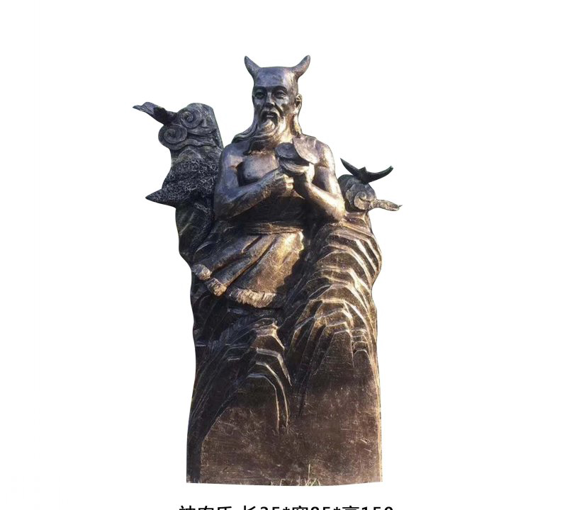 神农氏铜雕像-神农氏铜雕像，神农氏雕塑高清图片