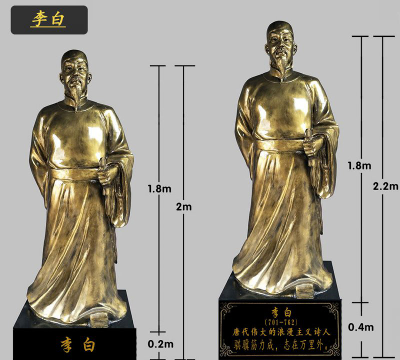 李白铜雕像-李白铜雕像,诗人李白铜雕 李白铜雕像-李白铜雕像,诗人李白铜雕高清图片
