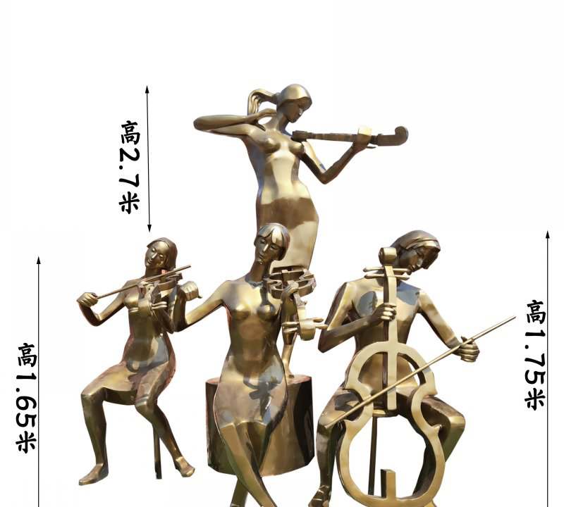 拉提琴音乐人物铜雕-拉提琴音乐人物铜雕，拉琴人物铜雕高清图片