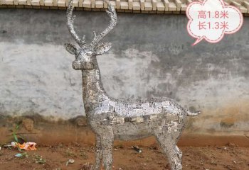 不锈钢镂空发光鹿雕塑-不锈钢镂空发光鹿雕塑，不锈钢发光镂空鹿雕塑
