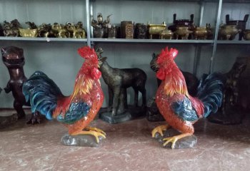 玻璃钢公鸡雕塑-玻璃钢公鸡雕塑，仿真玻璃钢公鸡雕塑